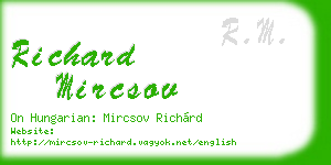 richard mircsov business card