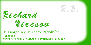 richard mircsov business card